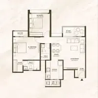 Saheel Luxton Wakad 2 BHK Floor Plan Image